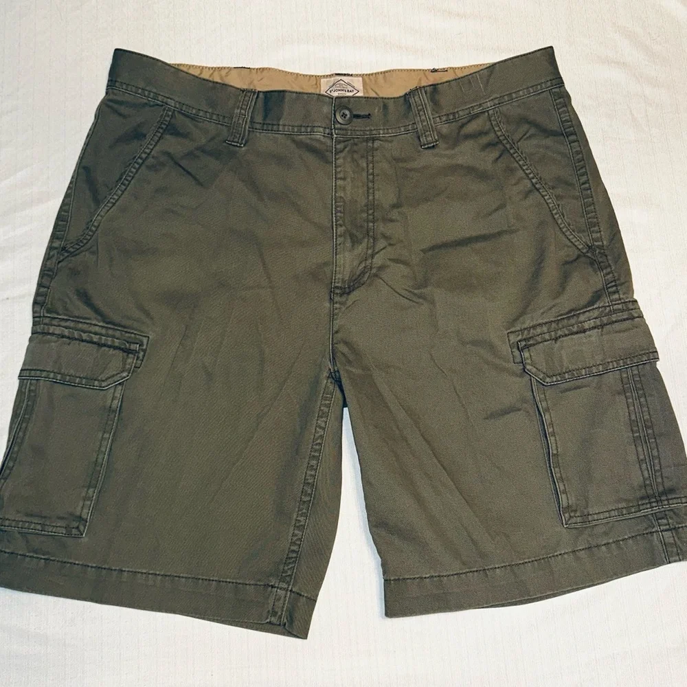 St. John's Bay Green Cargo Shorts Relaxed Fit